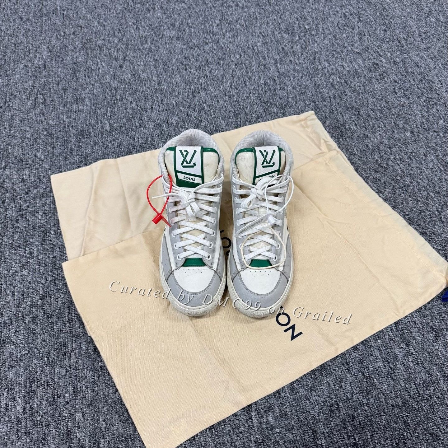 Louis Vuitton Louis Vuitton Charlie White Green Sneakers 37 Size US 6 / IT 36 - 3 Thumbnail