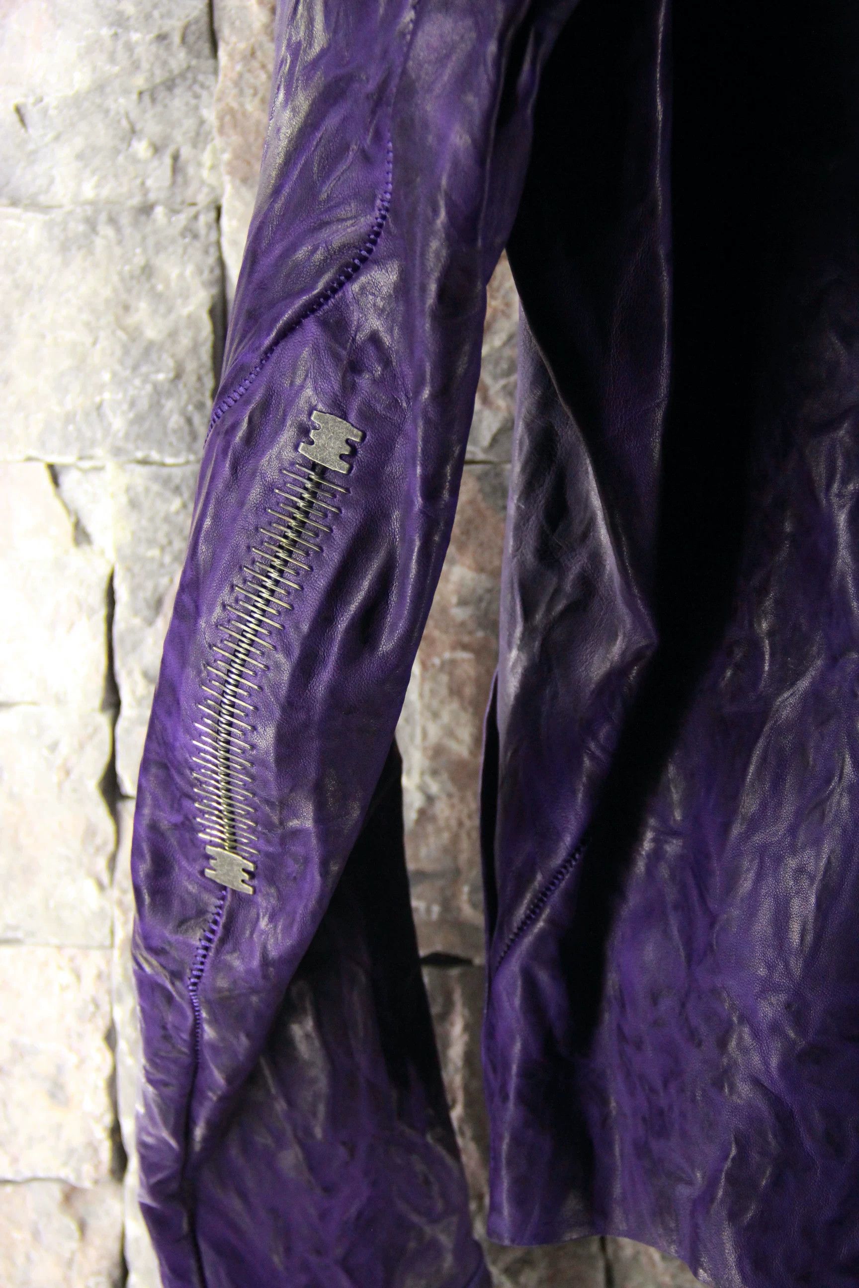 Isaac Sellam Experience Isaac Sellam Experience Purple Leather Jacket Men l Size US L / EU 52-54 / 3 - 5 Thumbnail