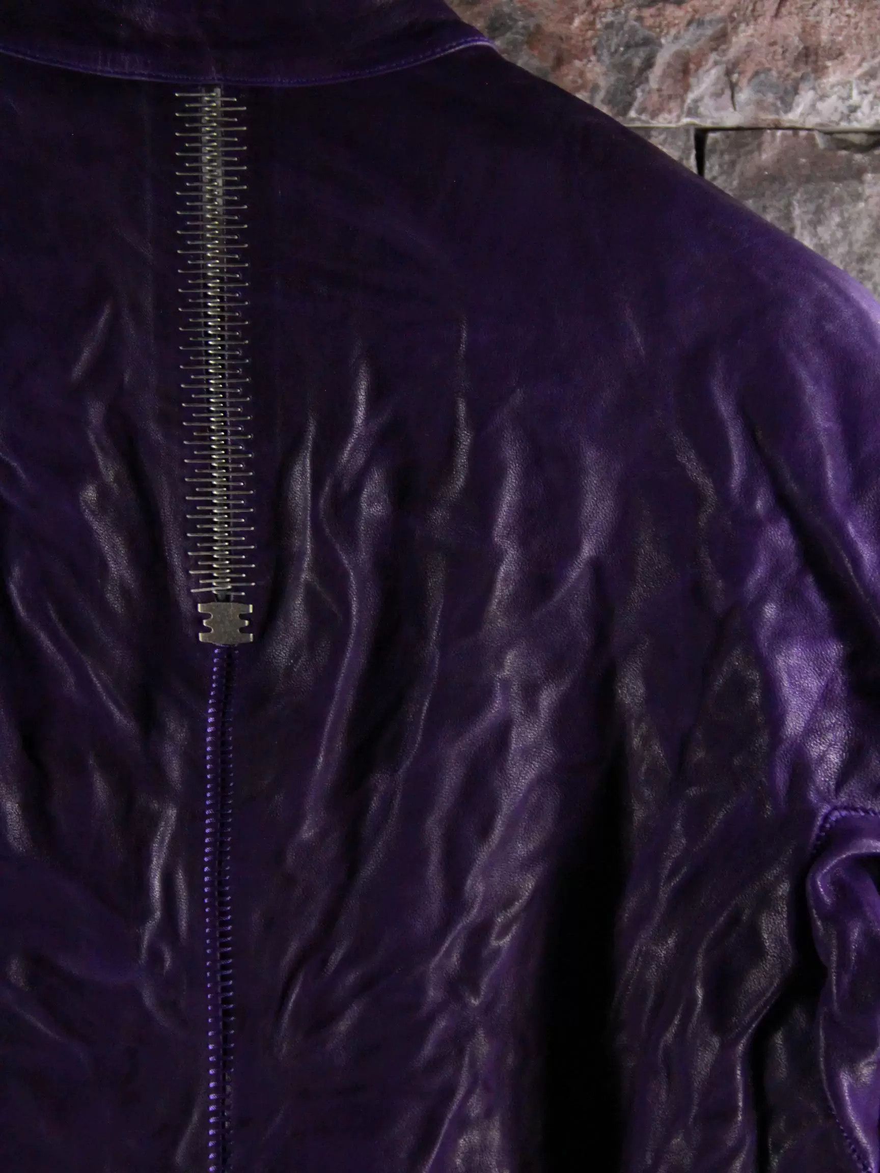 Isaac Sellam Experience Isaac Sellam Experience Purple Leather Jacket Men m Size US M / EU 48-50 / 2 - 5 Thumbnail