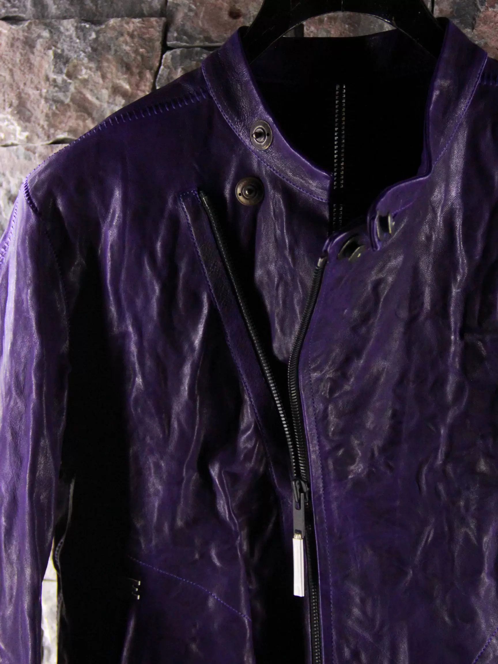 Isaac Sellam Experience Isaac Sellam Experience Purple Leather Jacket Men l Size US L / EU 52-54 / 3 - 4 Thumbnail