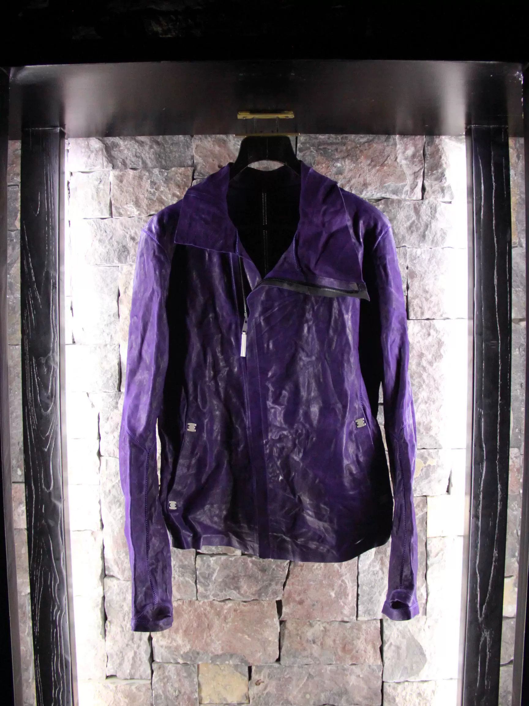 Isaac Sellam Experience Isaac Sellam Experience Purple Leather Jacket Men m Size US M / EU 48-50 / 2 - 2 Thumbnail