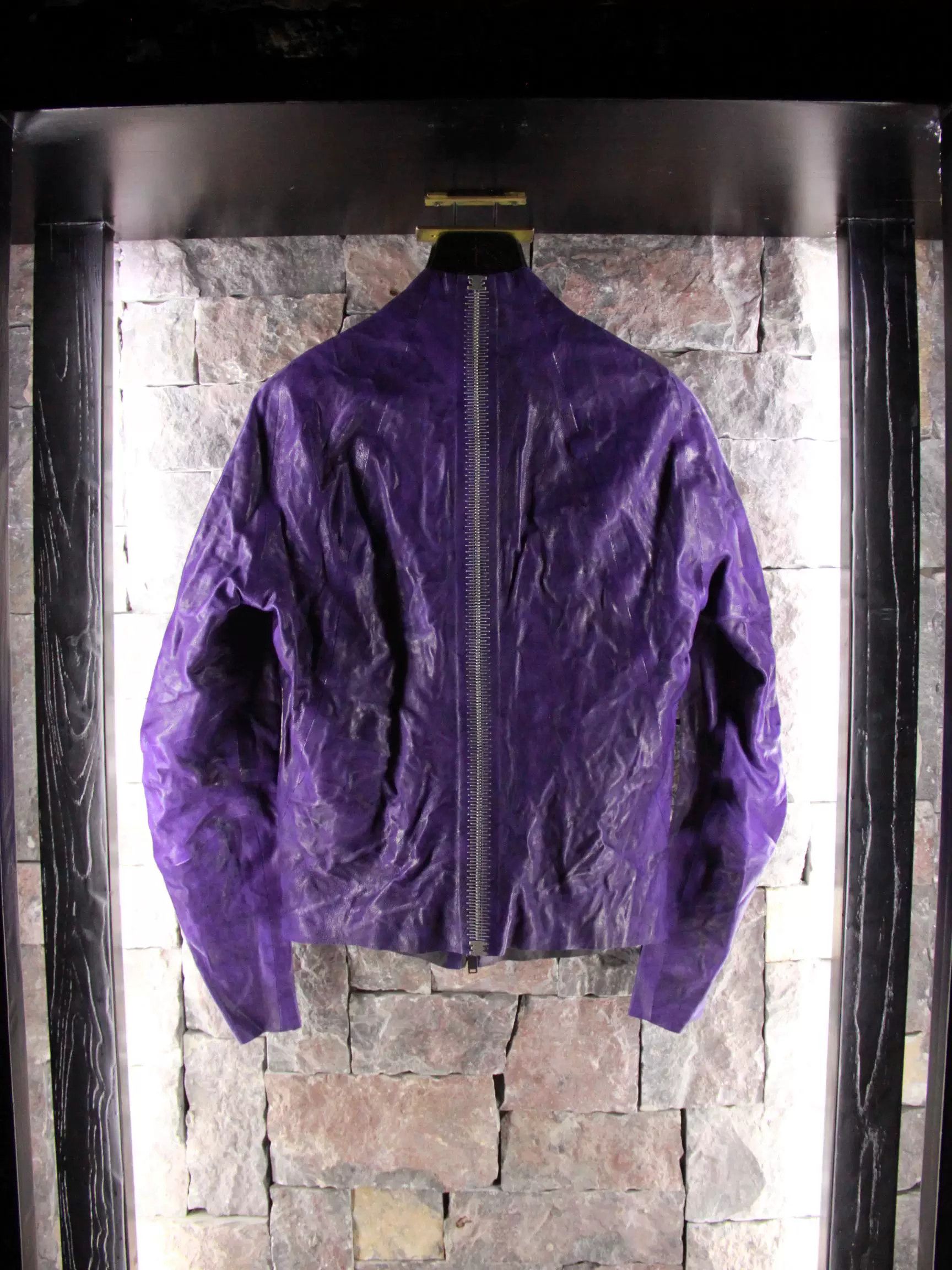 Isaac Sellam Experience Isaac Sellam Experience Purple Leather Jacket Men m Size US M / EU 48-50 / 2 - 2 Thumbnail