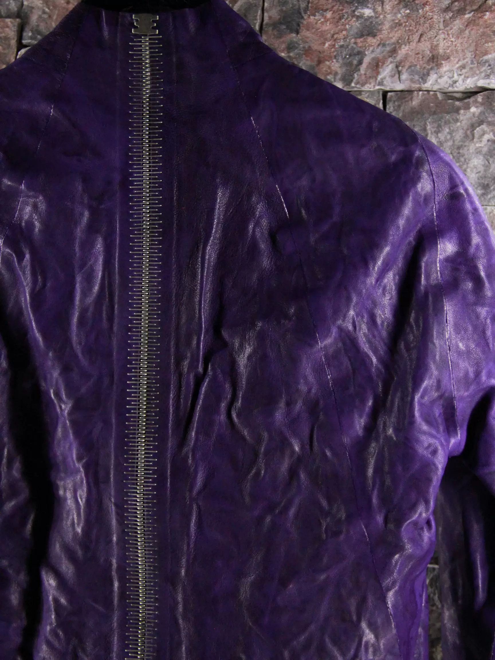Isaac Sellam Experience Isaac Sellam Experience Purple Leather Jacket Men m Size US M / EU 48-50 / 2 - 5 Thumbnail