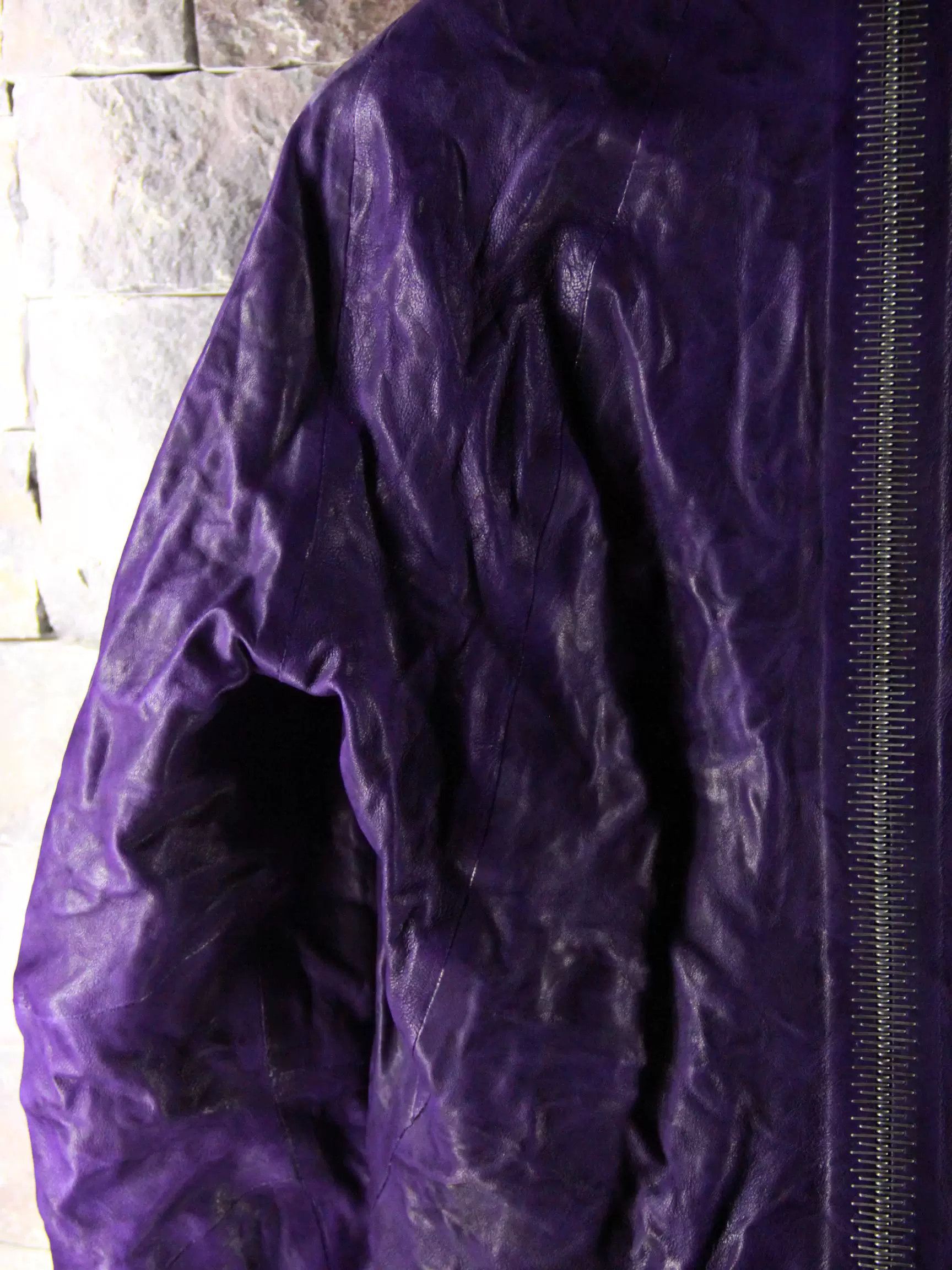 Isaac Sellam Experience Isaac Sellam Experience Purple Leather Jacket Men m Size US M / EU 48-50 / 2 - 4 Thumbnail