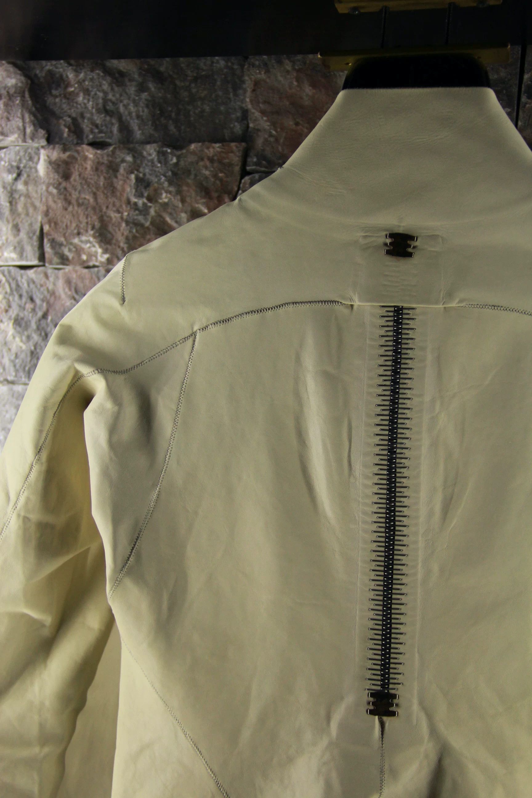 Isaac Sellam Experience Isaac Sellam Experience White Leather Jacket Men xxs Size US XXS / EU 40 - 5 Thumbnail