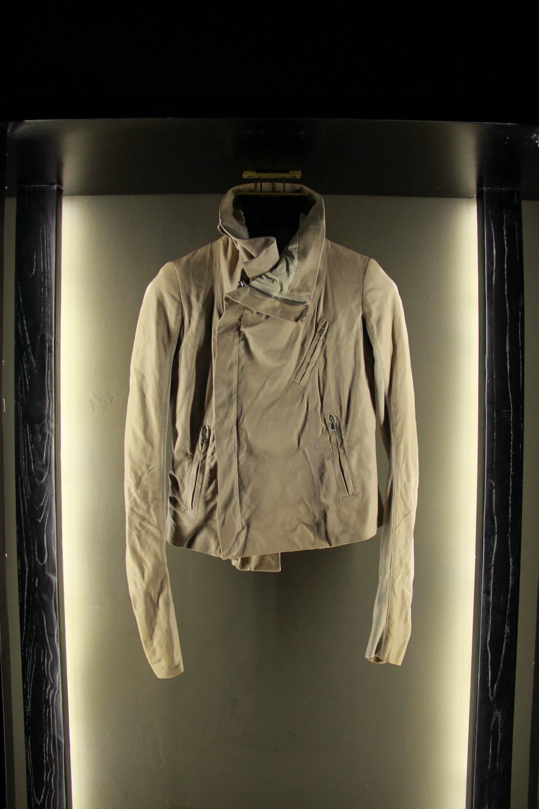 Rick Owens Rick Owens White Leather Jacket Men s Size US S / EU 44-46 / 1 - 2 Thumbnail