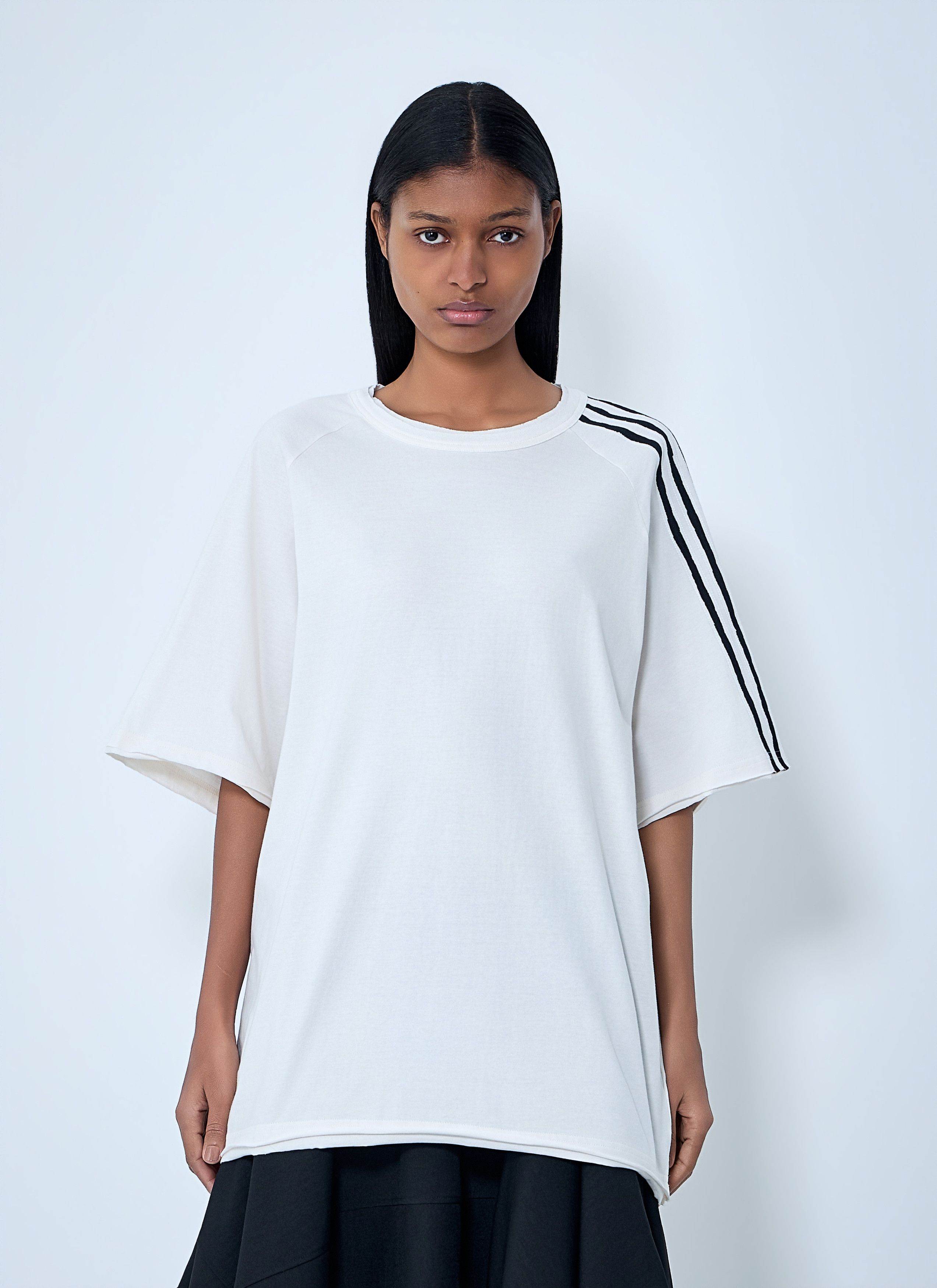 Y-3 Striped Shoulder Cotton T-Shirt Size US XS / EU 42 / 0 - 7 Thumbnail