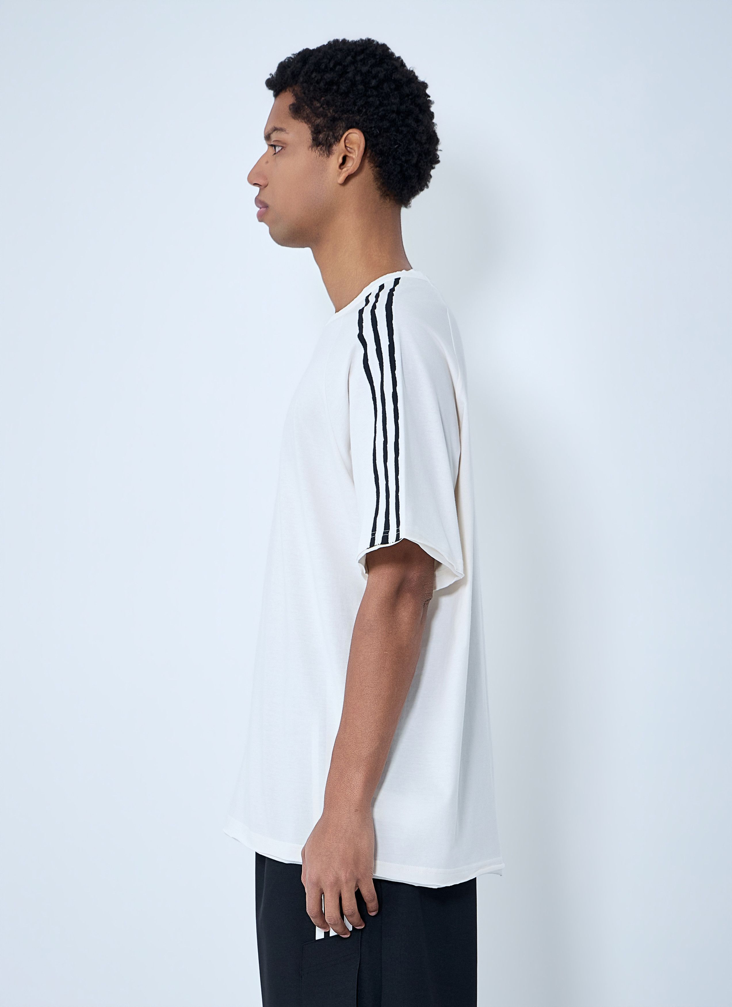 Y-3 Striped Shoulder Cotton T-Shirt Size US XS / EU 42 / 0 - 3 Thumbnail