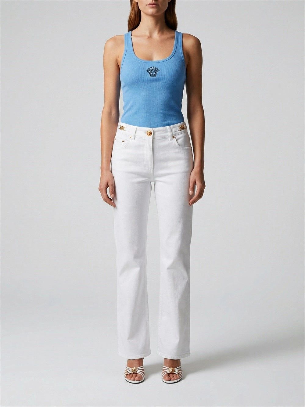 Versace Tank Top Rib With Medusa Embroidery Size M / US 6-8 / IT 42-44 - 3 Thumbnail
