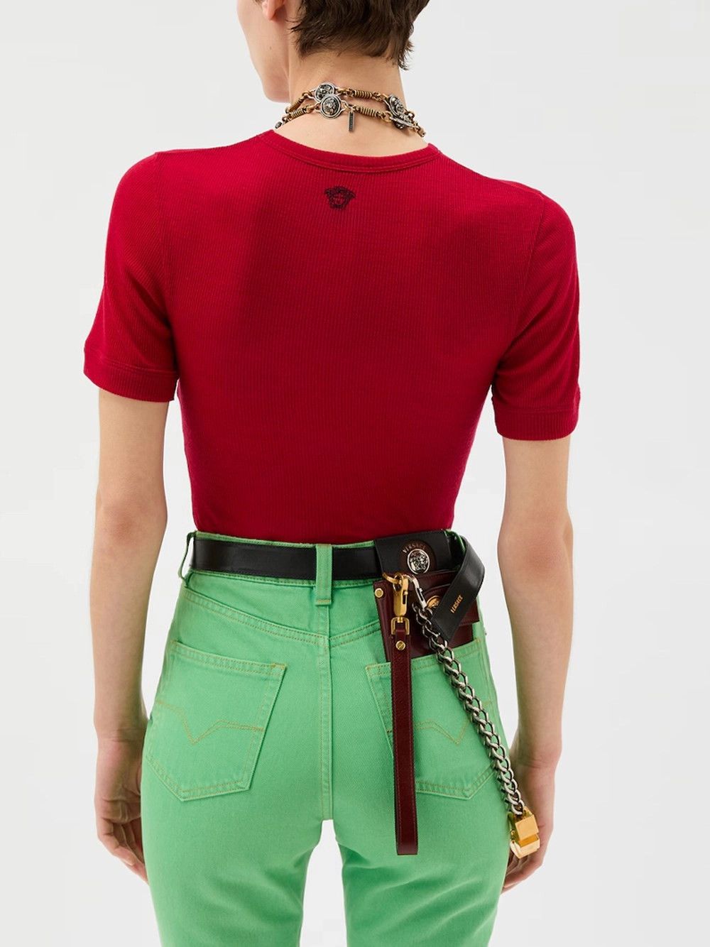 Versace T-Shirt Rib With Medusa Embroidery Size M / US 6-8 / IT 42-44 - 3 Thumbnail