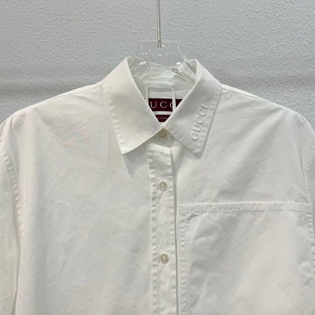 Gucci Gucci Logo Collar Button Up Shirt Size 38 Size XS / US 0-2 / IT 36-38 - 6 Thumbnail