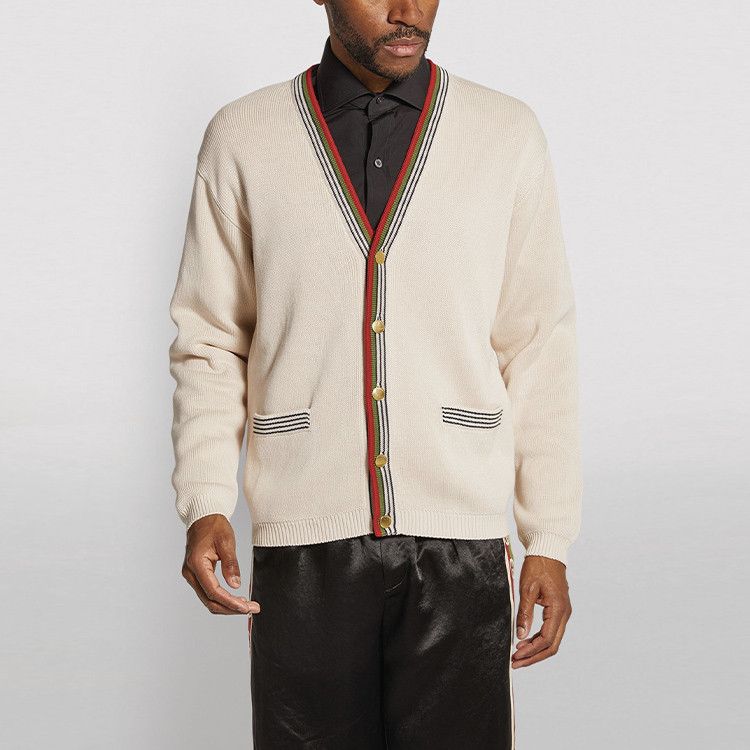 Gucci Gucci Web Trim Knit Cardigan Size M Size US M / EU 48-50 / 2 - 8 Thumbnail