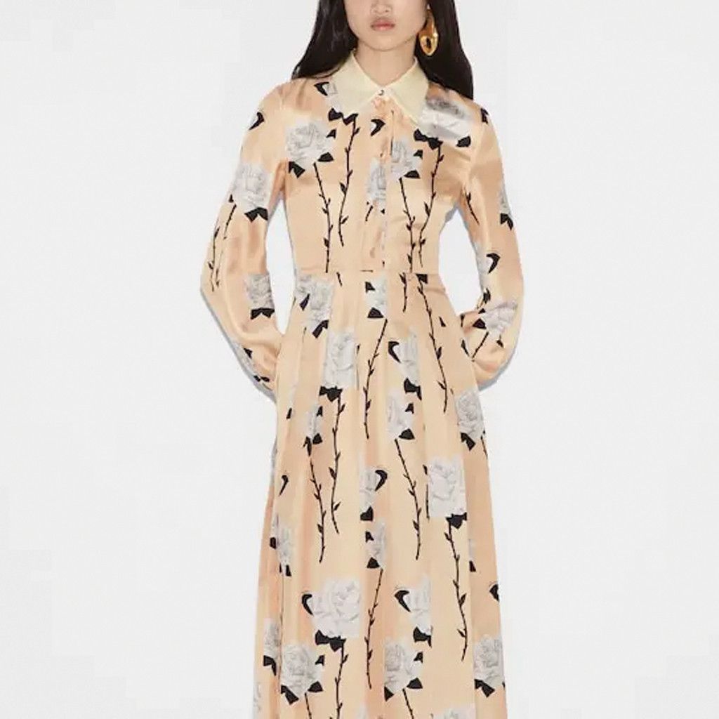 Gucci Gucci Floral Print Silk Maxi Dress Size 42 Size M / US 6-8 / IT 42-44 - 9 Thumbnail