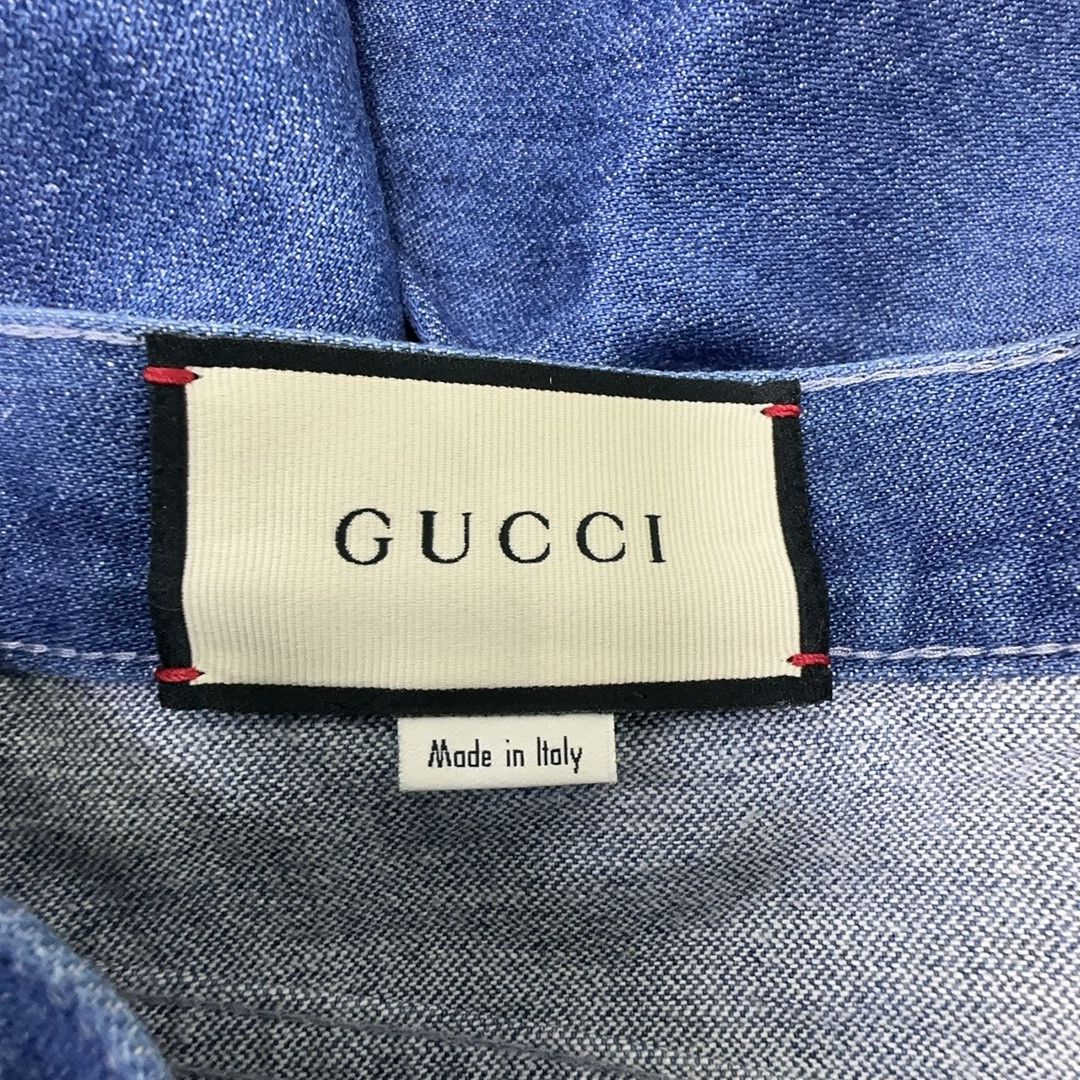 Gucci Gucci Striped Logo Embroidery Denim Skirt Size 42 Size 28" / US 6 / IT 42 - 3 Thumbnail