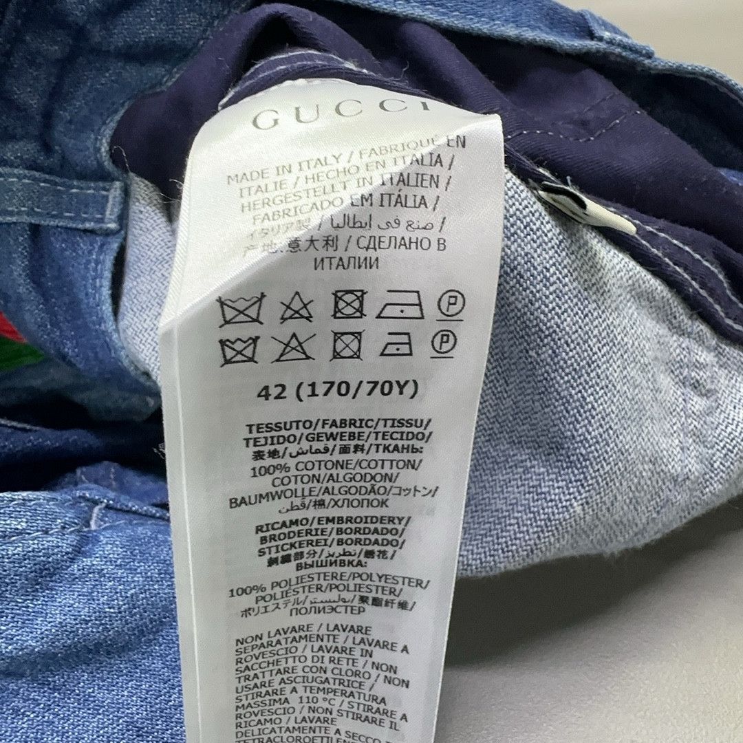 Gucci Gucci Striped Logo Embroidery Denim Skirt Size 42 Size 28" / US 6 / IT 42 - 5 Thumbnail