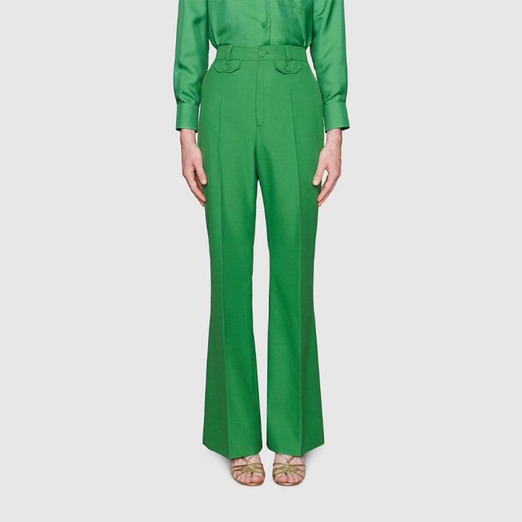 Gucci Gucci Green Wool Blend Trousers Size 36 Size 25" / US 0 / IT 36 - 9 Thumbnail