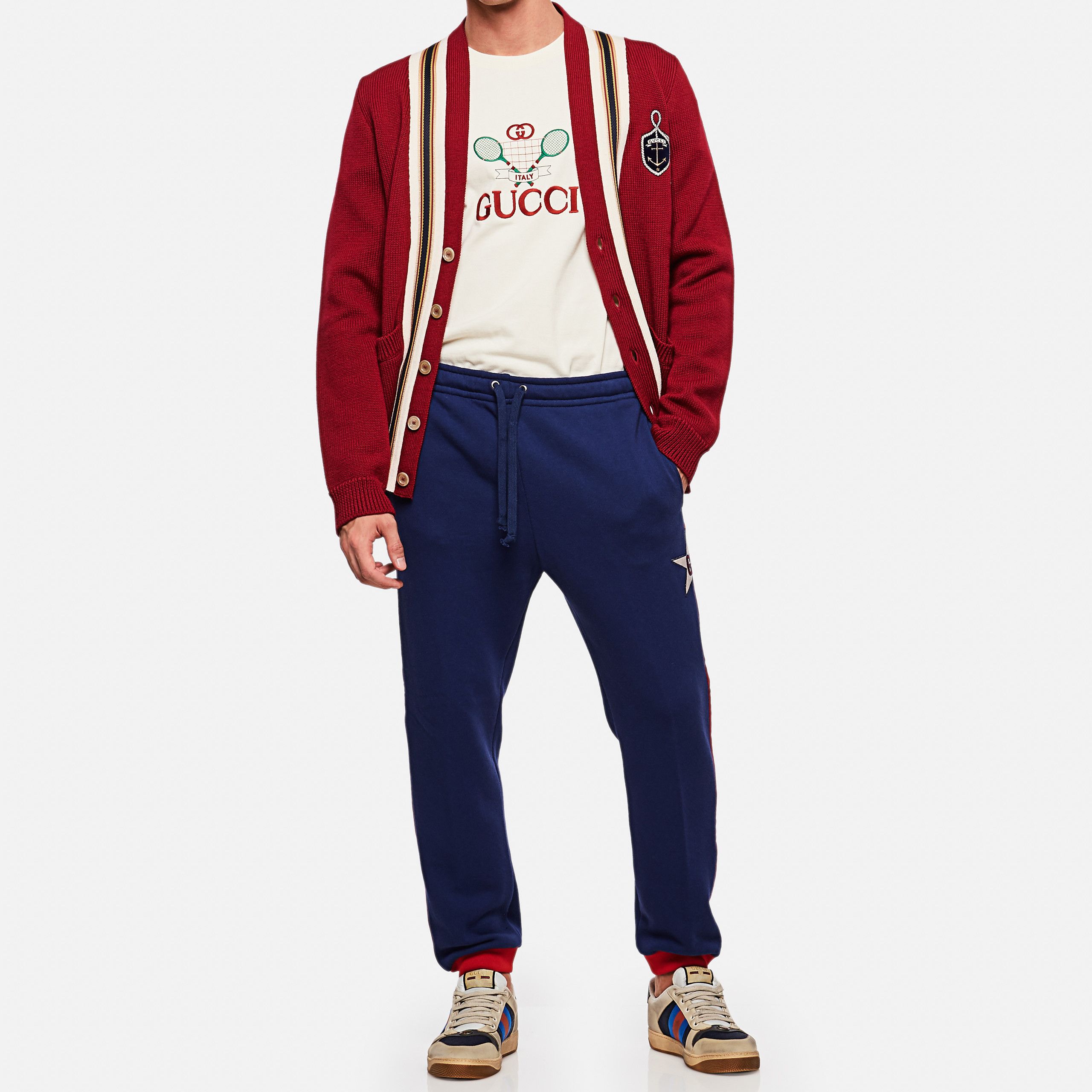 Gucci Gucci Striped Anchor Logo Cardigan Size S Size US S / EU 44-46 / 1 - 8 Thumbnail