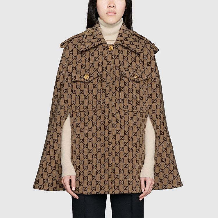 Gucci GUCCI GG Pattern Wool Cape Size XS Size XS / US 0-2 / IT 36-38 - 10 Thumbnail