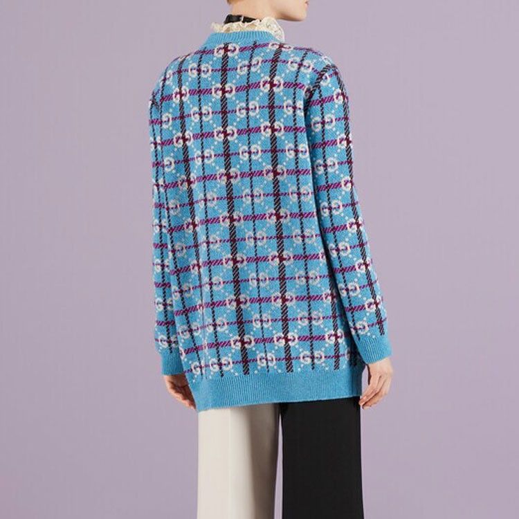 Gucci Gucci GG Tartan Knit Cardigan Size L Size L / US 10 / IT 46 - 7 Thumbnail