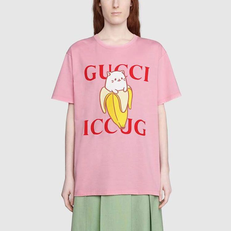 Gucci Gucci x Bananya Logo T-Shirt Pink Size XXS Size XXS / US 00 / IT 34 - 7 Thumbnail