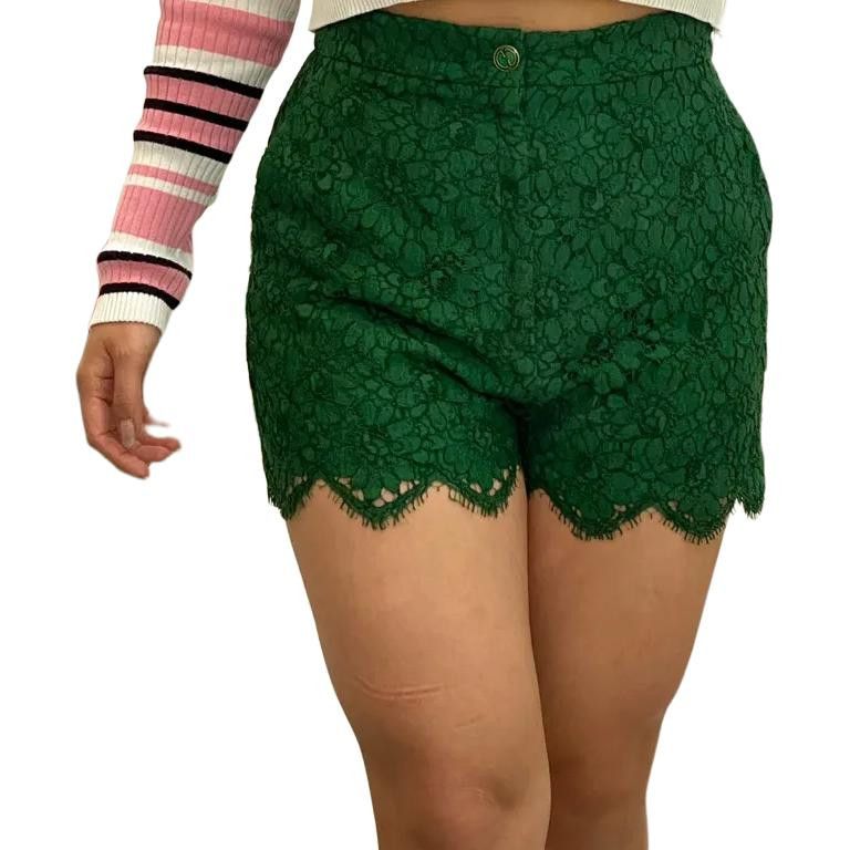 Gucci Gucci Green Lace Shorts Size 38 Size 26" / US 2 / IT 38 - 11 Thumbnail