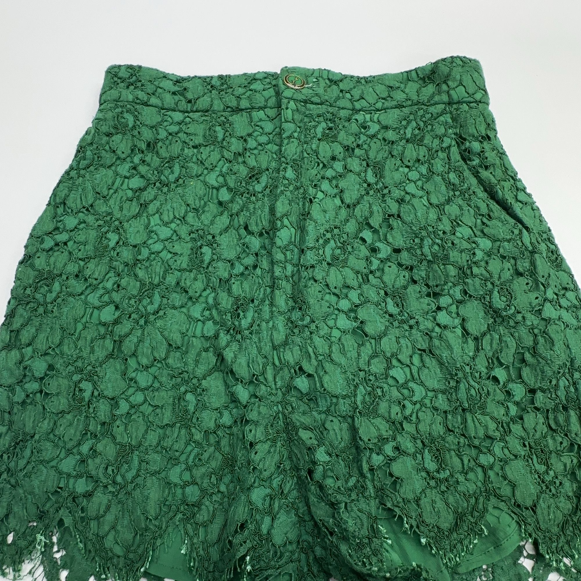 Gucci Gucci Green Lace Shorts Size 38 Size 26" / US 2 / IT 38 - 7 Thumbnail