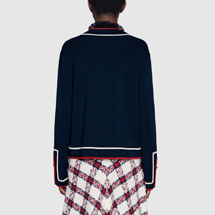 Gucci Gucci Cotton Silk Contrast Trim Cardigan Size XS Size XS / US 0-2 / IT 36-38 - 10 Thumbnail