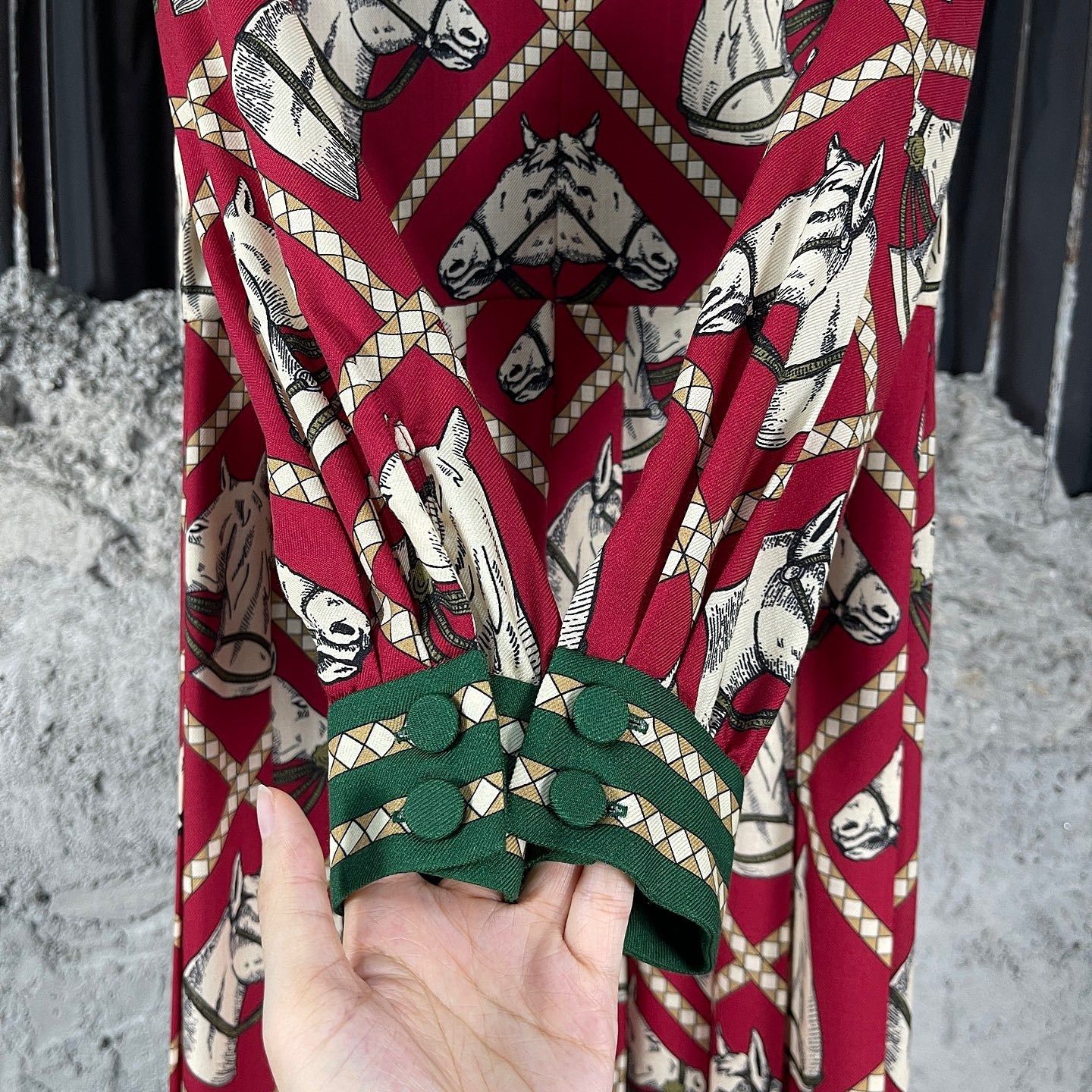 Gucci Gucci Horse Print Wool Midi Dress Size 38 Size XS / US 0-2 / IT 36-38 - 7 Thumbnail