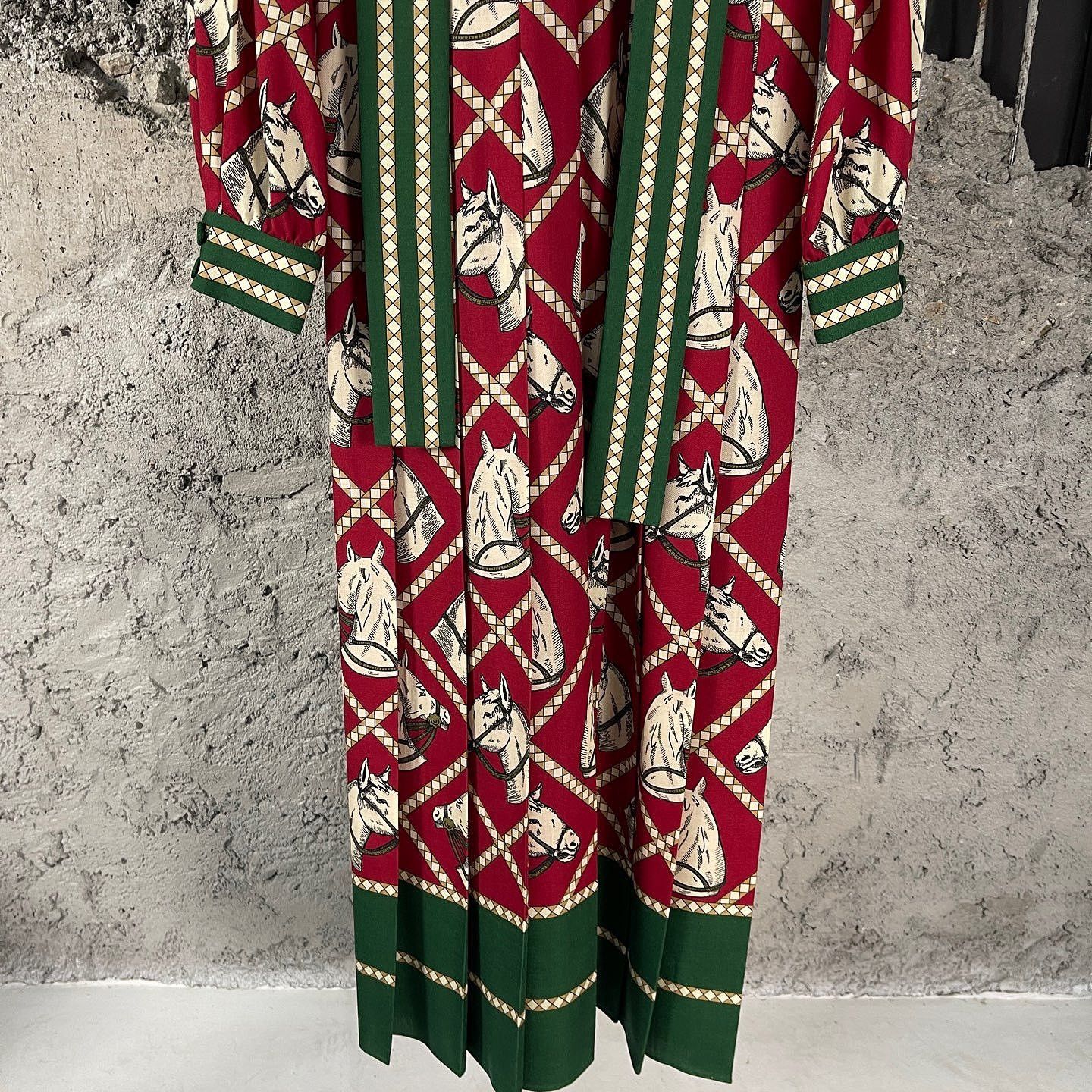 Gucci Gucci Horse Print Wool Midi Dress Size 38 Size XS / US 0-2 / IT 36-38 - 6 Thumbnail