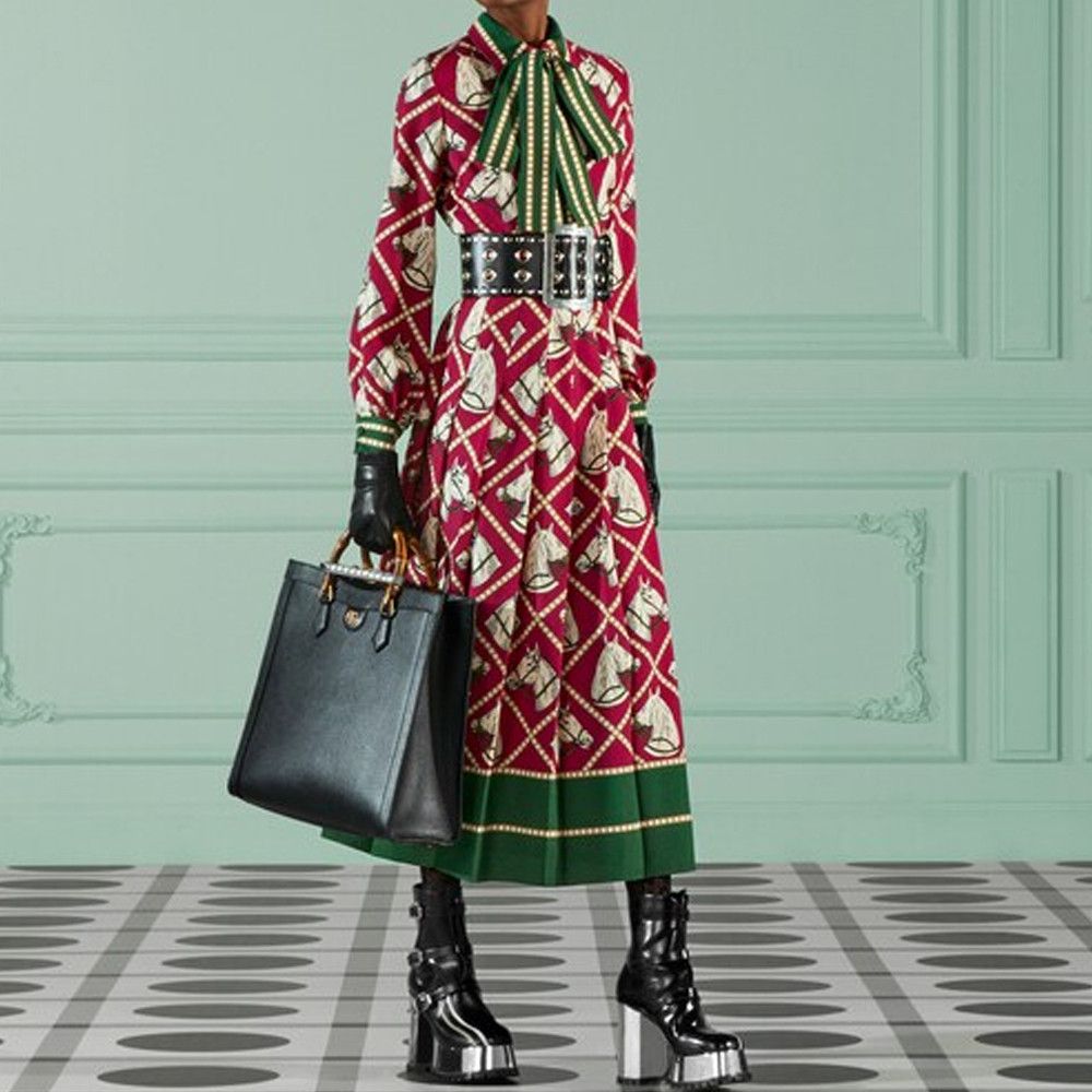 Gucci Gucci Horse Print Wool Midi Dress Size 38 Size XS / US 0-2 / IT 36-38 - 12 Thumbnail