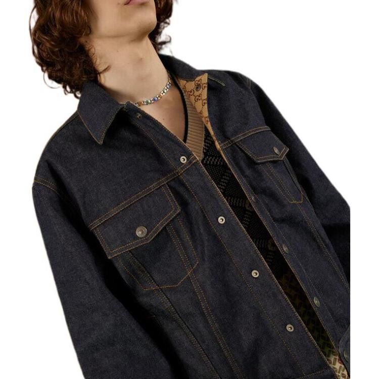 Gucci Gucci Reversible GG Monogram Denim Jacket Size XL Size US XL / EU 56 / 4 - 12 Thumbnail