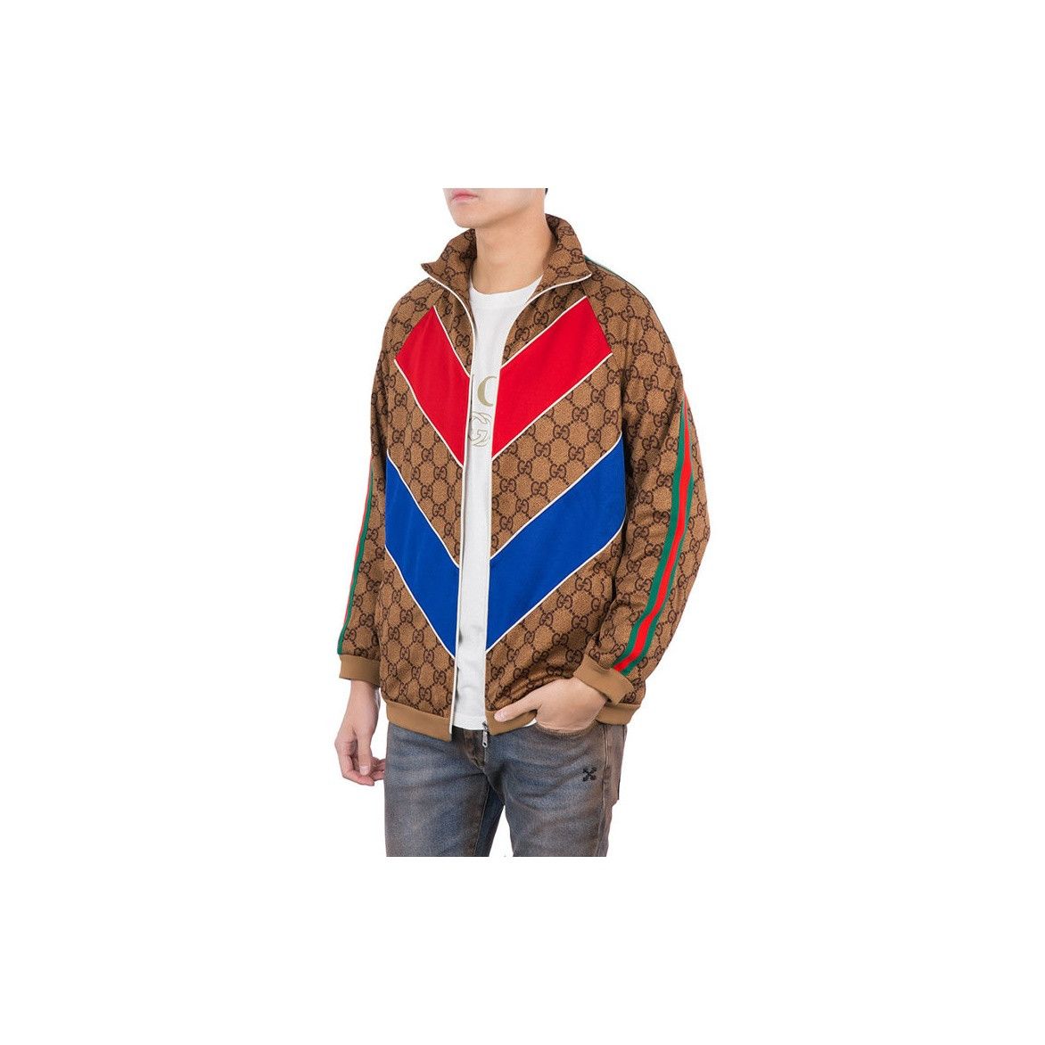 Gucci Gucci GG Chevron Technical Jersey Jacket Size L Size US L / EU 52-54 / 3 - 9 Thumbnail
