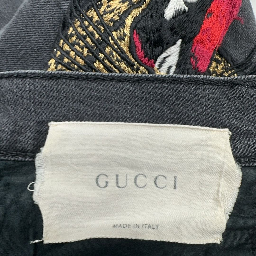 Gucci Gucci Tiger Embroidered Jeans Size 31 Size 31" - 3 Thumbnail