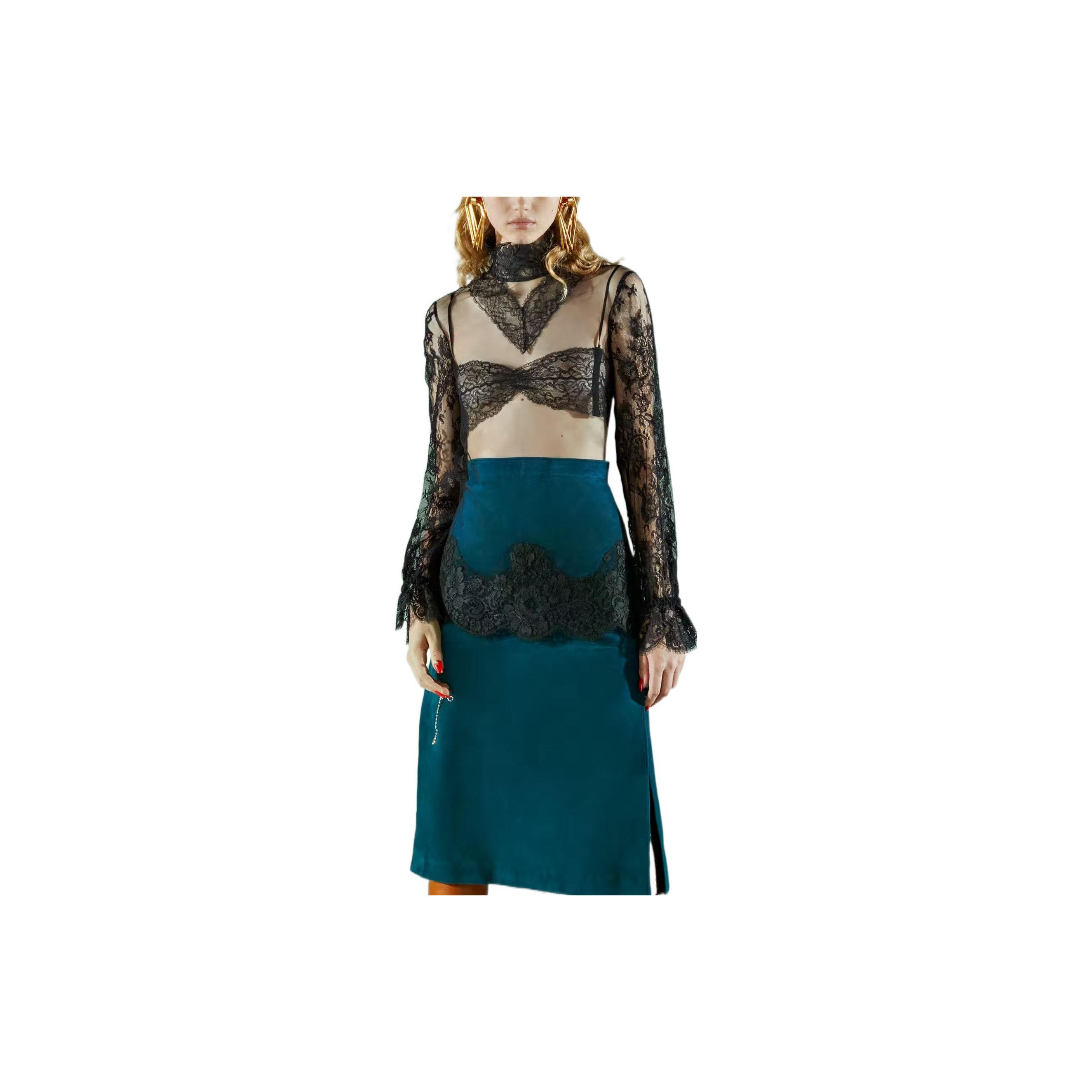 Gucci Gucci Lace Sheer Blouse Size 40 Size S / US 4 / IT 40 - 7 Thumbnail