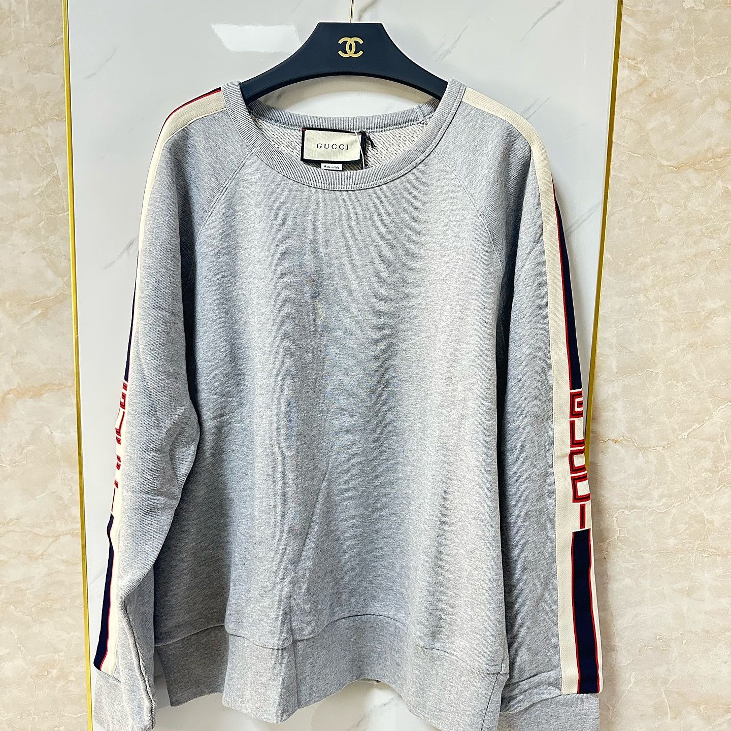 Gucci Gucci Logo Stripe Sweatshirt Size XL Size US XL / EU 56 / 4 - 8 Thumbnail