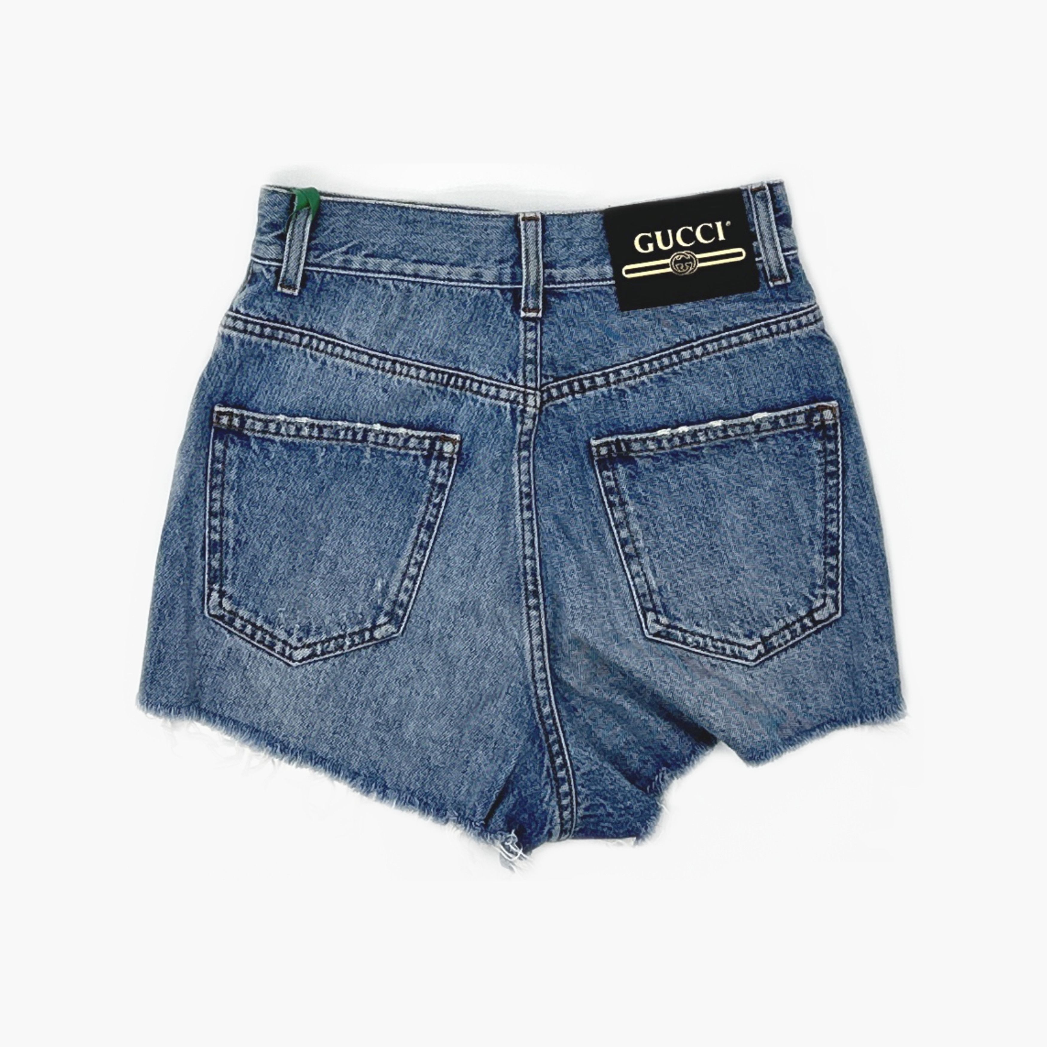 Gucci Gucci Apple Patch Denim Shorts Size 24 Size 24" / US 00 / IT 34 - 2 Thumbnail