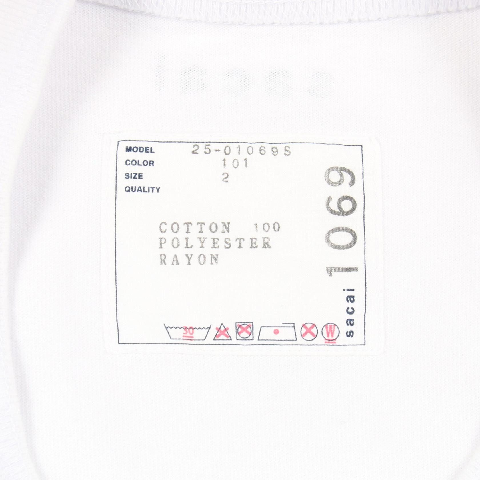 Sacai Sacai Sacai Cotton Short Sleeve Top Textile T-Shirts DUTY FREE for USA Size ONE SIZE - 3 Thumbnail