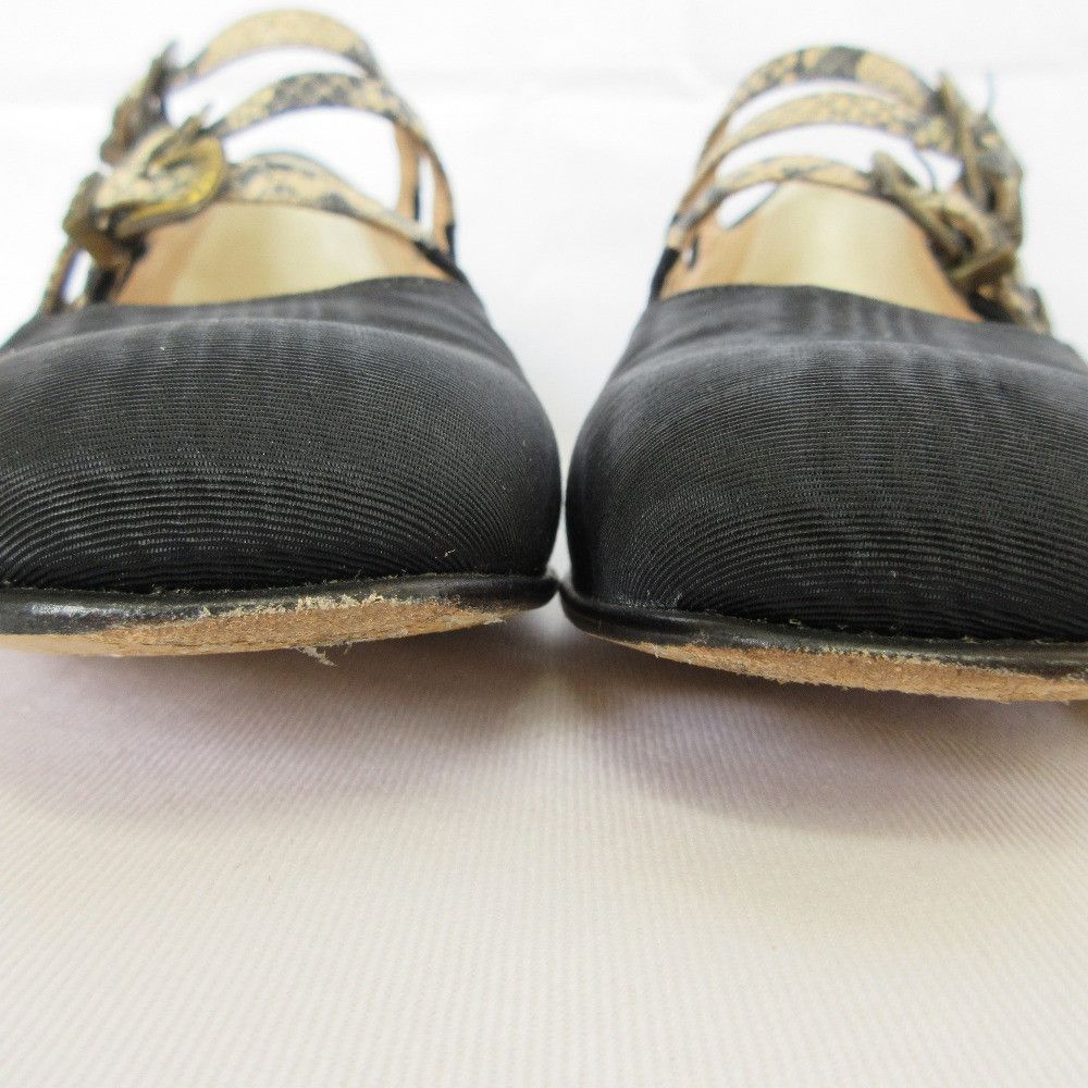 Gucci Gucci Carel KINA Moire Silk Leather Mary Jane Pumps Textile Shoes DUTY FREE for USA Size ONE SIZE - 9 Thumbnail