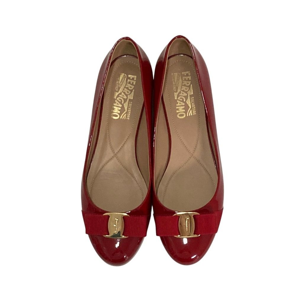 Salvatore Ferragamo Salvatore Ferragamo Salvatore Ferragamo Vara Patent Leather Flats Leather Shoes DUTY FREE for USA Size ONE SIZE - 5 Thumbnail