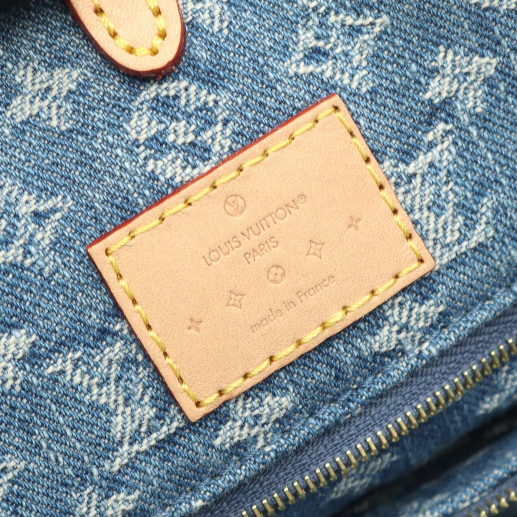 Louis Vuitton Louis Vuitton Louis Vuitton OnTheGo MM Monogram Denim Tote Bag Textile Tote Bag M46871 DUTY FREE for USA Size ONE SIZE - 4 Thumbnail