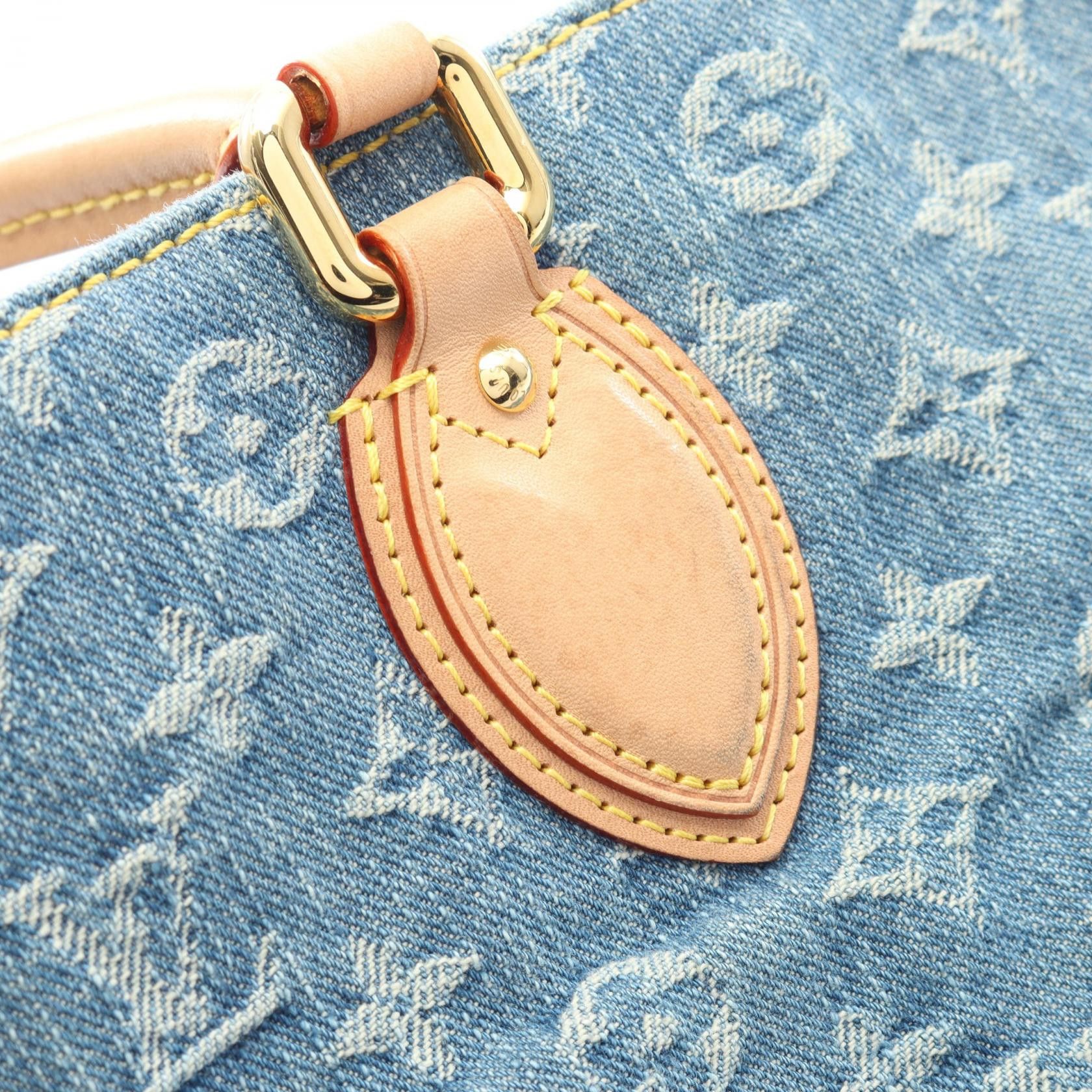 Louis Vuitton Louis Vuitton Louis Vuitton OnTheGo MM Monogram Denim Tote Bag Textile Tote Bag M46871 DUTY FREE for USA Size ONE SIZE - 9 Thumbnail