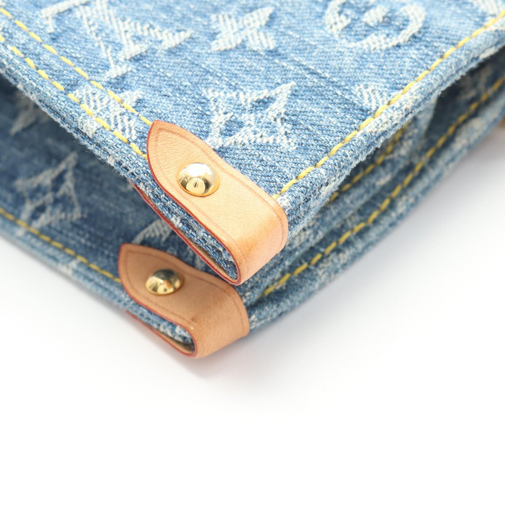 Louis Vuitton Louis Vuitton Louis Vuitton OnTheGo MM Monogram Denim Tote Bag Textile Tote Bag M46871 DUTY FREE for USA Size ONE SIZE - 8 Thumbnail