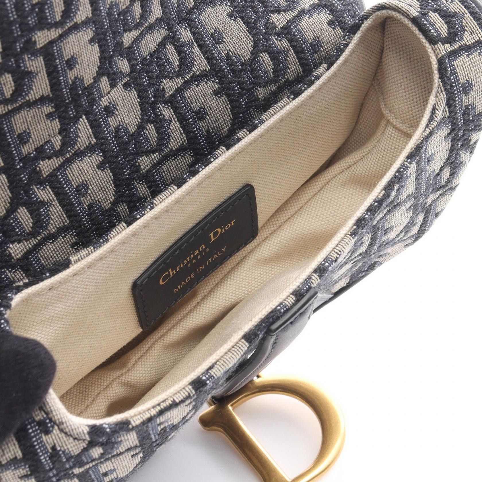 Dior Dior Dior Saddle Mini Oblique Jacquard canvas leather handbag Textile Handbag DUTY FREE for USA Size ONE SIZE - 3 Thumbnail