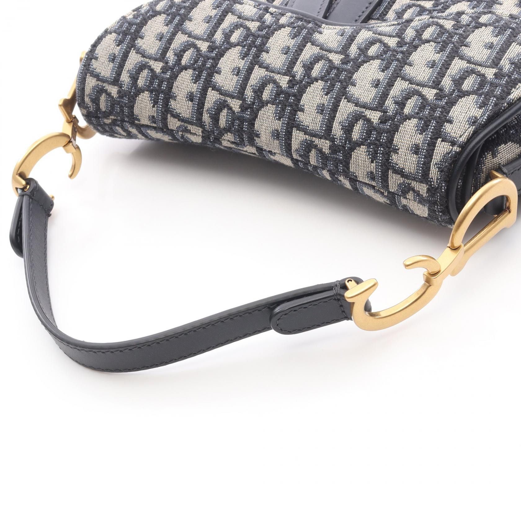 Dior Dior Dior Saddle Mini Oblique Jacquard canvas leather handbag Textile Handbag DUTY FREE for USA Size ONE SIZE - 5 Thumbnail