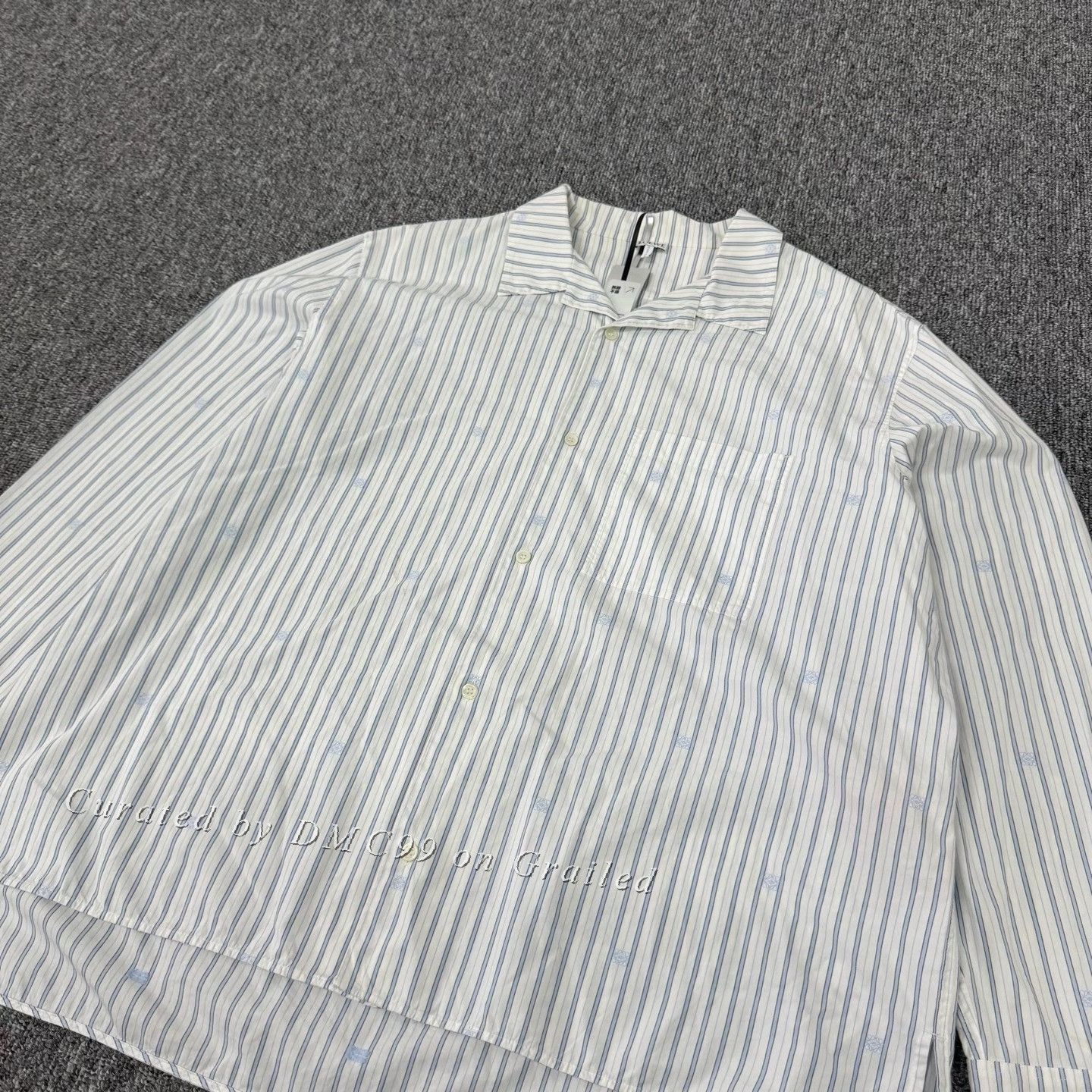 Loewe Loewe Blue White Stripe Cotton Loose Shirt Size US XS / EU 42 / 0 - 4 Thumbnail