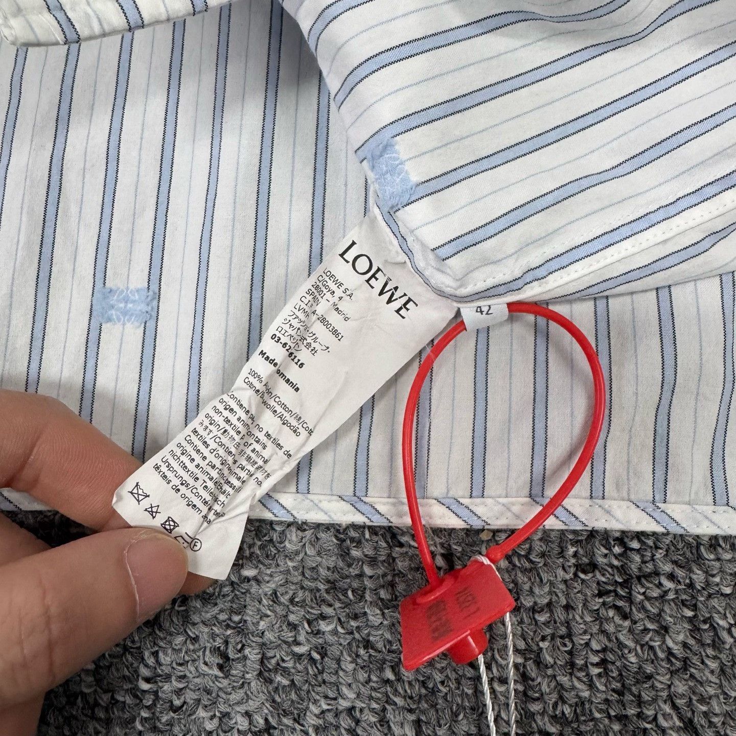 Loewe Loewe Blue White Stripe Cotton Loose Shirt Size US XS / EU 42 / 0 - 6 Thumbnail
