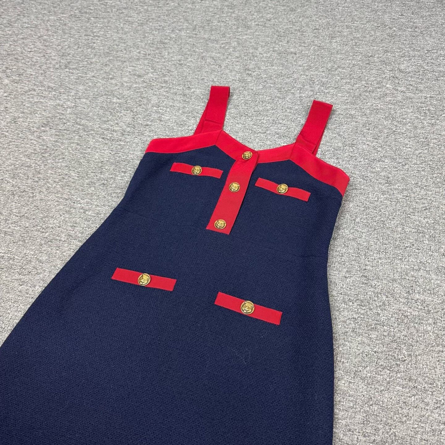 Gucci Gucci Navy Red Trim Sleeveless Knit Dress Size S / US 4 / IT 40 - 3 Thumbnail