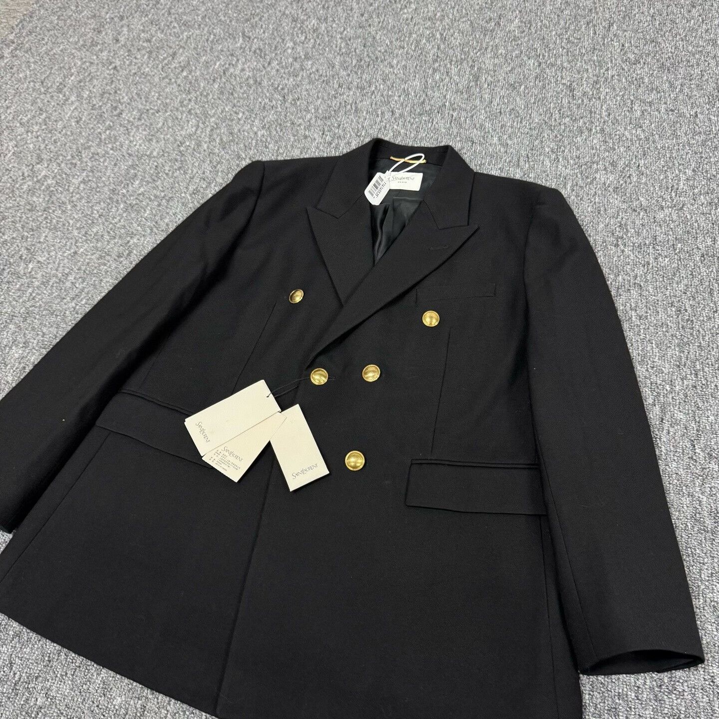 Saint Laurent Paris Saint Laurent Gold Double-Breasted Blazer 42 Size US XS / EU 42 / 0 - 4 Thumbnail