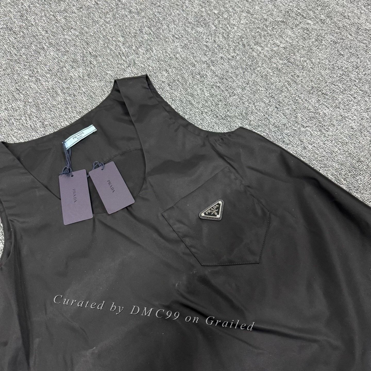 Prada Prada Black Triangle Logo Nylon Sleeveless Top Size US S / EU 44-46 / 1 - 4 Thumbnail