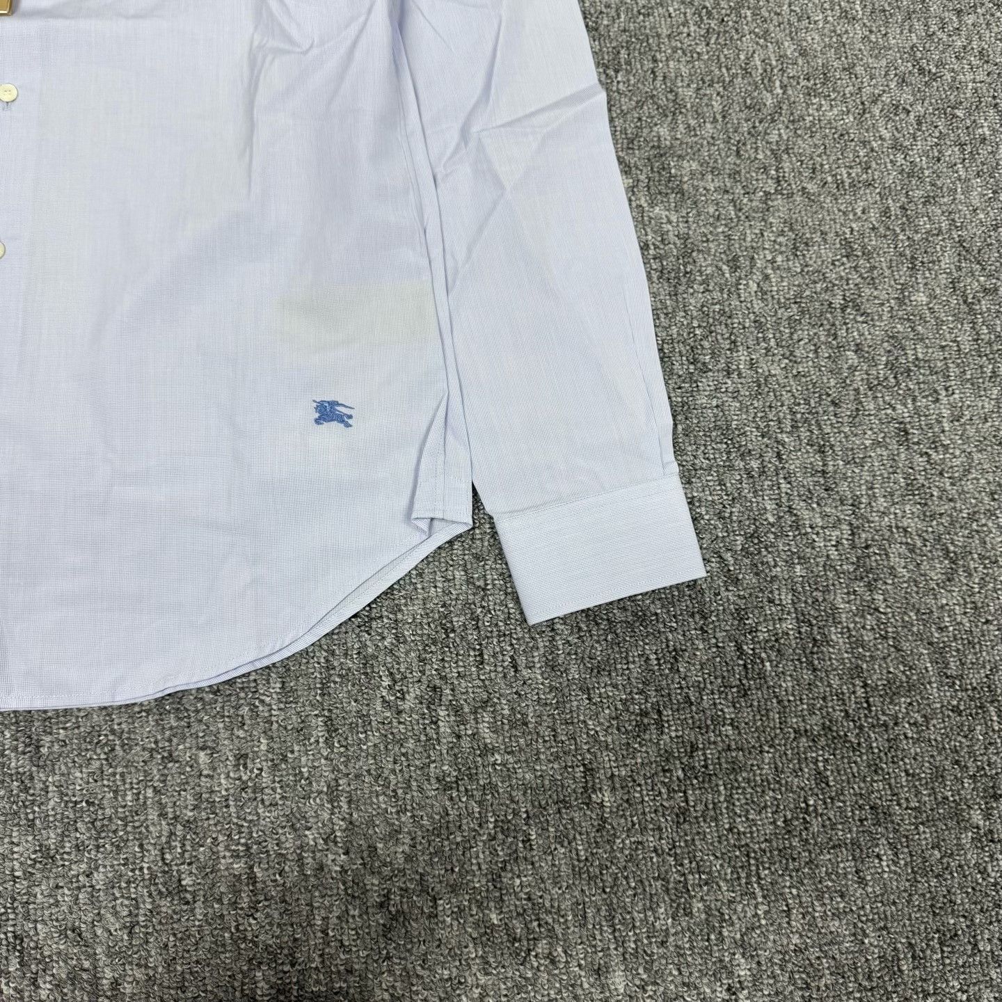 Burberry Burberry Light Blue Pinstripe Knight Embroidery Shirt Size US M / EU 48-50 / 2 - 3 Thumbnail